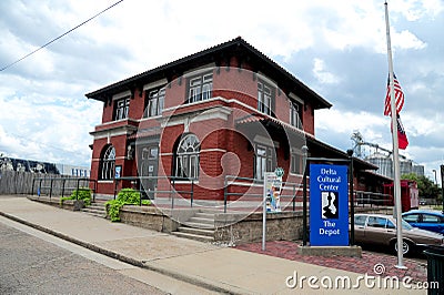 The Delta Cultural Center Train depot, Helena Arkansas. Editorial Stock Photo